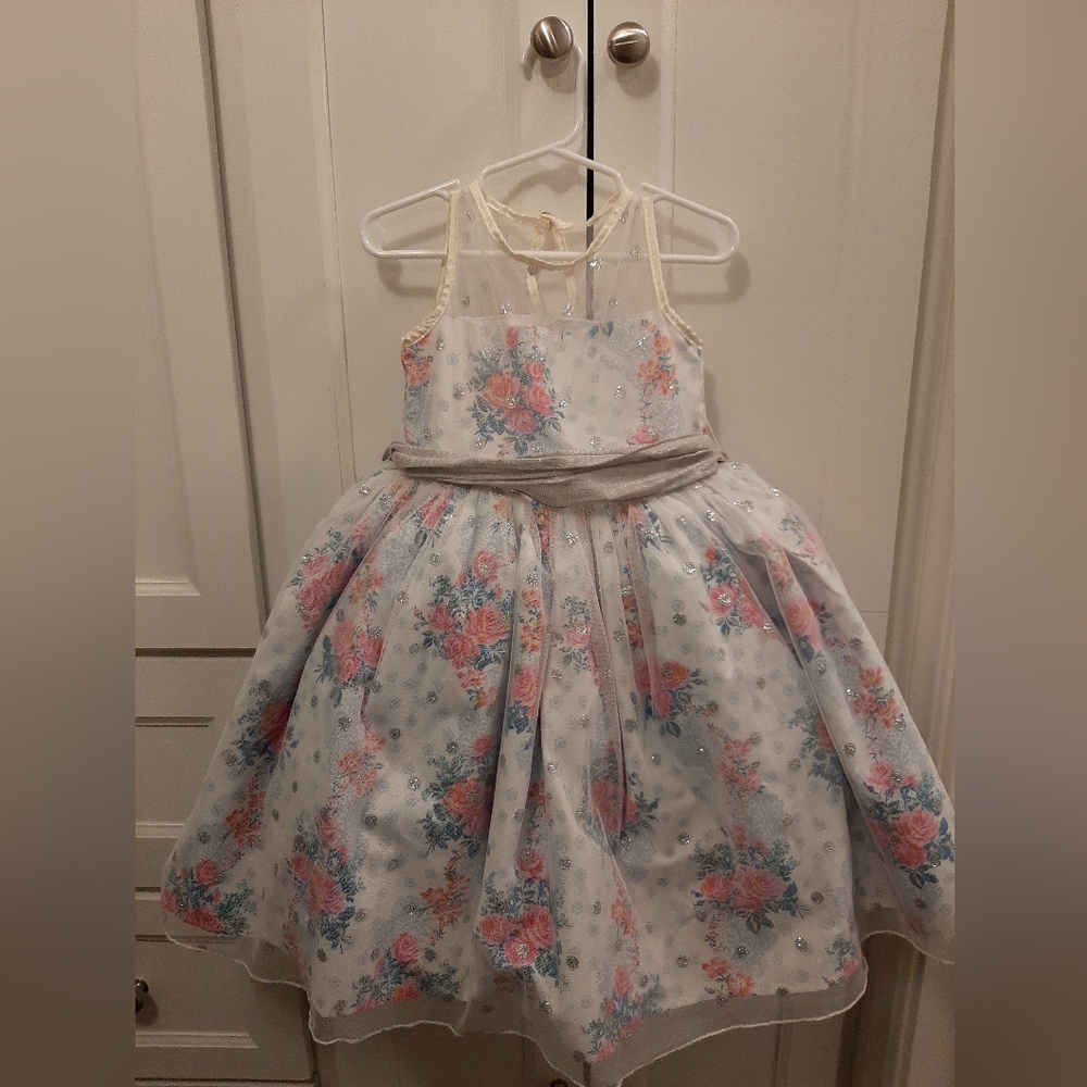 Magpie and Mabel 2T special occasion sparkly floral polka dot dress
